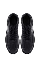 Erkek Siyah Bağcıklı Deri Casual Sneaker | Derimod Erkek Siyah Bağcıklı Deri Casual Sneaker | Derimod