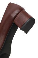 Derimod Flex Women Burgundy Thick Heeled Leather Shoes | Derimod Derimod Flex Women Burgundy Thick Heeled Leather Shoes | Derimod
