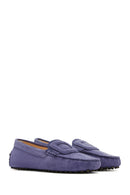 Women's Navy Blue Suede Leather Loafer | Derimod Women's Navy Blue Suede Leather Loafer | Derimod