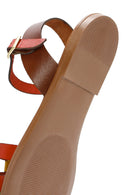 Women's Multicolored Leather Bodrum Sandals | Derimod Women's Multicolored Leather Bodrum Sandals | Derimod