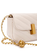 Women's Cream Long Strap Quilted Mini Crossbody Bag | Derimod Women's Cream Long Strap Quilted Mini Crossbody Bag | Derimod