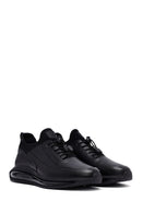 Male Black Lace-Up Thick-Soled Leather Casual Sneaker | Derimod Male Black Lace-Up Thick-Soled Leather Casual Sneaker | Derimod