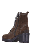 Women's Suede Leather Lace Up Boots | Derimod Women's Suede Leather Lace Up Boots | Derimod