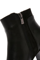 Women's Black Zipper Heeled Leather Boots | Derimod Women's Black Zipper Heeled Leather Boots | Derimod