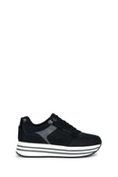 Geox Women's Black Kency Thick Sole Lace-Up Leather Sneaker | Derimod Geox Women's Black Kency Thick Sole Lace-Up Leather Sneaker | Derimod