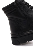 Male Black Zip Closure Leather Combat Boots | Derimod Male Black Zip Closure Leather Combat Boots | Derimod