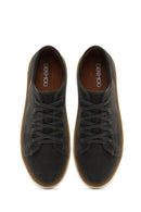 Men's Green Lace-Up Thick-Sole Suede Leather Sneakers | Derimod Men's Green Lace-Up Thick-Sole Suede Leather Sneakers | Derimod