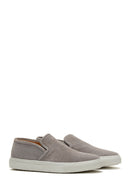Men's Gray Suede Leather Sports Loafer | Derimod Men's Gray Suede Leather Sports Loafer | Derimod