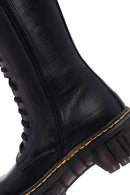 Women's Black Zippered Thick Soled Casual Leather Boots | Derimod Women's Black Zippered Thick Soled Casual Leather Boots | Derimod