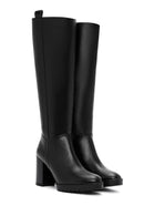 Women's Black Thick Heeled Zippered Boots | Derimod Women's Black Thick Heeled Zippered Boots | Derimod