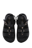 Women's Black Ankle Strap Thick Soled Sandals | Derimod Women's Black Ankle Strap Thick Soled Sandals | Derimod