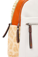 Woman Beige Leopard Print Backpack | Derimod Woman Beige Leopard Print Backpack | Derimod