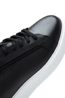 Erkek Siyah Deri Fermuar Detaylı Kalın Tabanlı Sneaker | Derimod Erkek Siyah Deri Fermuar Detaylı Kalın Tabanlı Sneaker | Derimod