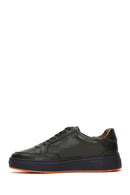 Men's Khaki Leather Thick Soled Sneaker | Derimod Men's Khaki Leather Thick Soled Sneaker | Derimod