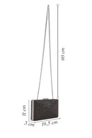 Women's Black Long Strap Stone Mini Clutch Bag | Derimod Women's Black Long Strap Stone Mini Clutch Bag | Derimod