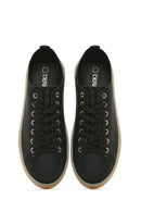 Men's Black Lace-up Leather Sneaker | Derimod Men's Black Lace-up Leather Sneaker | Derimod