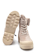 Women's Suede Leather Wallet Detailed Boots | Derimod Women's Suede Leather Wallet Detailed Boots | Derimod