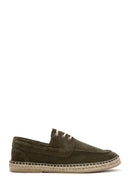 Men's Khaki Suede Leather Espadrille | Derimod Men's Khaki Suede Leather Espadrille | Derimod