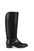 Geox Women's Black Felicity Leather Zippered Boots | Derimod Geox Women's Black Felicity Leather Zippered Boots | Derimod