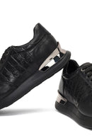 Men's Black Lace-Up Thick-Soled Leather Sneaker | Derimod Men's Black Lace-Up Thick-Soled Leather Sneaker | Derimod
