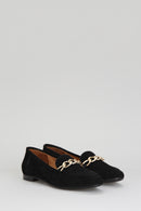 Women's Suede Shoes with Chain | Derimod Women's Suede Shoes with Chain | Derimod