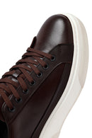 Erkek Kahverengi Bağcıklı Kalın Tabanlı Deri Sneaker | Derimod Erkek Kahverengi Bağcıklı Kalın Tabanlı Deri Sneaker | Derimod