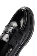 Kadın Siyah Rugan Deri Makosen Loafer | Derimod Kadın Siyah Rugan Deri Makosen Loafer | Derimod