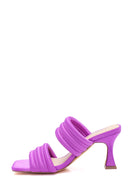Women's Purple Heeled Slippers | Derimod Women's Purple Heeled Slippers | Derimod