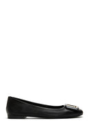 Women's Black Leather Ballerina Ballet Shoes | Derimod Women's Black Leather Ballerina Ballet Shoes | Derimod