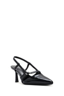 Women's Black Open Back Thin Heeled Shoes | Derimod Women's Black Open Back Thin Heeled Shoes | Derimod