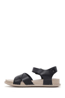 Women's Black Leather Comfort Sandals | Derimod Women's Black Leather Comfort Sandals | Derimod