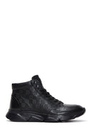 Men's Black Leather Ankle Sneaker Boots | Derimod Men's Black Leather Ankle Sneaker Boots | Derimod