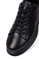 Male Black Lace-up Leather Casual Sneaker | Derimod Male Black Lace-up Leather Casual Sneaker | Derimod