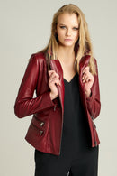 Rina Women's Leather Jacket | Derimod Rina Women's Leather Jacket | Derimod