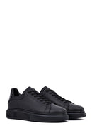 Erkek Siyah Bağcıklı Kalın Tabanlı Deri Sneaker | Derimod Erkek Siyah Bağcıklı Kalın Tabanlı Deri Sneaker | Derimod