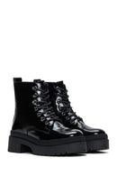 Women's Leather Patent Leather Boots | Derimod Women's Leather Patent Leather Boots | Derimod