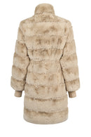 Pinzolo Woman White Belted Teddy Coat | Derimod Pinzolo Woman White Belted Teddy Coat | Derimod