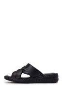 Woman Black Wedge Comfort Slipper | Derimod Woman Black Wedge Comfort Slipper | Derimod