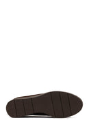 Women's Brown Buckled Wedge Heel Suede Leather Comfort Loafer | Derimod Women's Brown Buckled Wedge Heel Suede Leather Comfort Loafer | Derimod