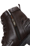 Men's Brown Leather Boots Flat Boots | Derimod Men's Brown Leather Boots Flat Boots | Derimod