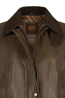 Gateaway Woman Brown Leather Coat | Derimod Gateaway Woman Brown Leather Coat | Derimod