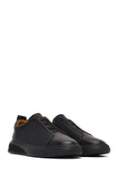 Men's Black Thick-Soled Leather Sneaker | Derimod Men's Black Thick-Soled Leather Sneaker | Derimod