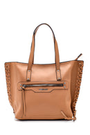 Women's Brown Knitted Detailed Shoulder Bag | Derimod Women's Brown Knitted Detailed Shoulder Bag | Derimod