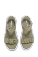 Kadın Yeşil Deri Comfort Sandalet | Derimod Kadın Yeşil Deri Comfort Sandalet | Derimod