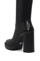 Woman Black Zippered High Heels Leather Boot | Derimod Woman Black Zippered High Heels Leather Boot | Derimod