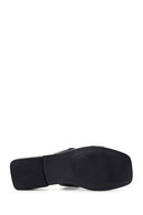 Women's Black Leather Slippers | Derimod Women's Black Leather Slippers | Derimod