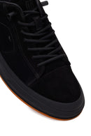 Erkek Siyah Bağcıklı Nubuk Deri Sneaker | Derimod Erkek Siyah Bağcıklı Nubuk Deri Sneaker | Derimod