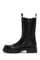 Woman Black Zippered Leather Casual Boots | Derimod Woman Black Zippered Leather Casual Boots | Derimod