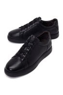 Erkek Siyah Bağcıklı Deri Sneaker | Derimod Erkek Siyah Bağcıklı Deri Sneaker | Derimod