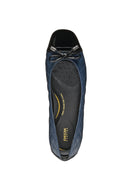 Geox Women's Navy Blue Annytah Quilted Patterned Leather Ballerinas | Derimod Geox Women's Navy Blue Annytah Quilted Patterned Leather Ballerinas | Derimod
